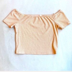 Pacsun Off the Shoulder Yellow Striped Top NWOT